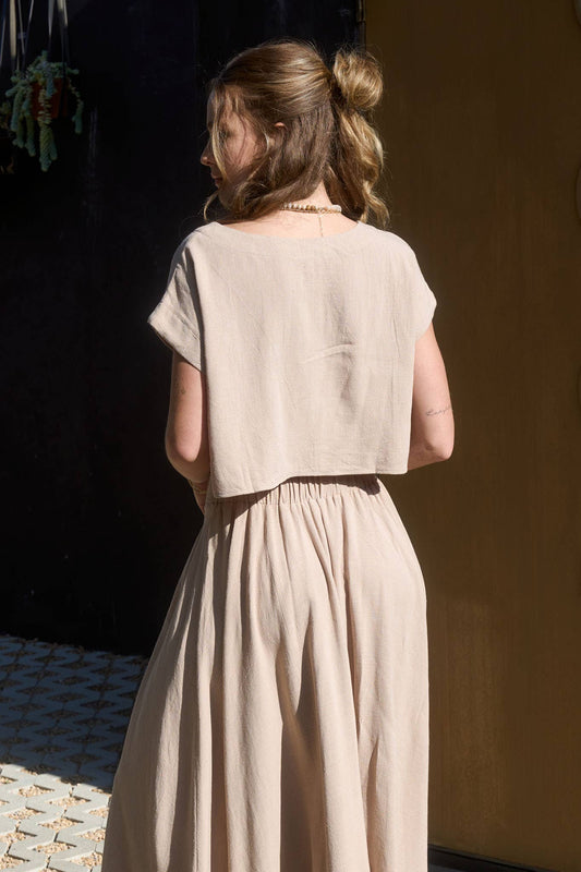 Sienna Sands Cropped Linen Top