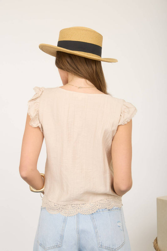 The Sadie Lace Flutter Top RESTOCKED