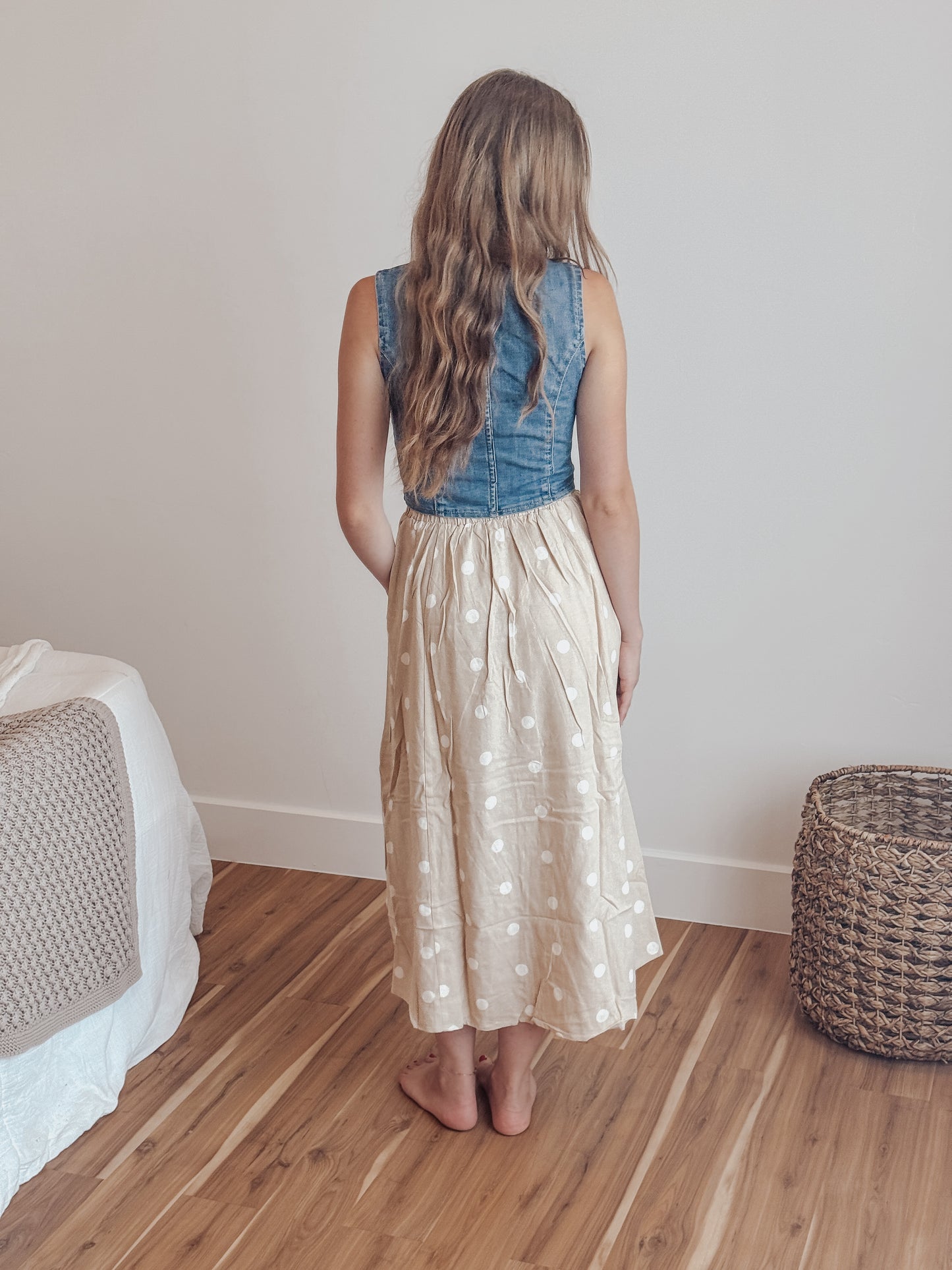Polka Dot Midi Skirt