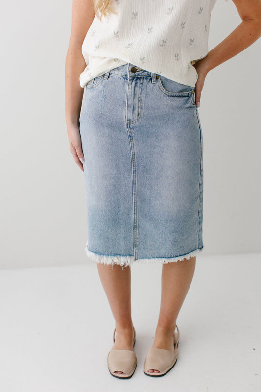 The Hadley Denim Midi Skirt