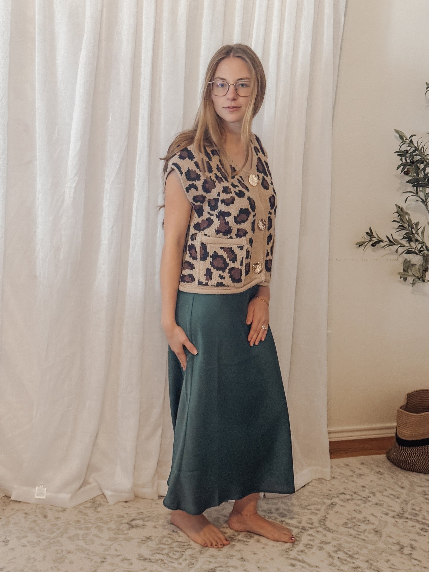 The Everly Leopard Button Up