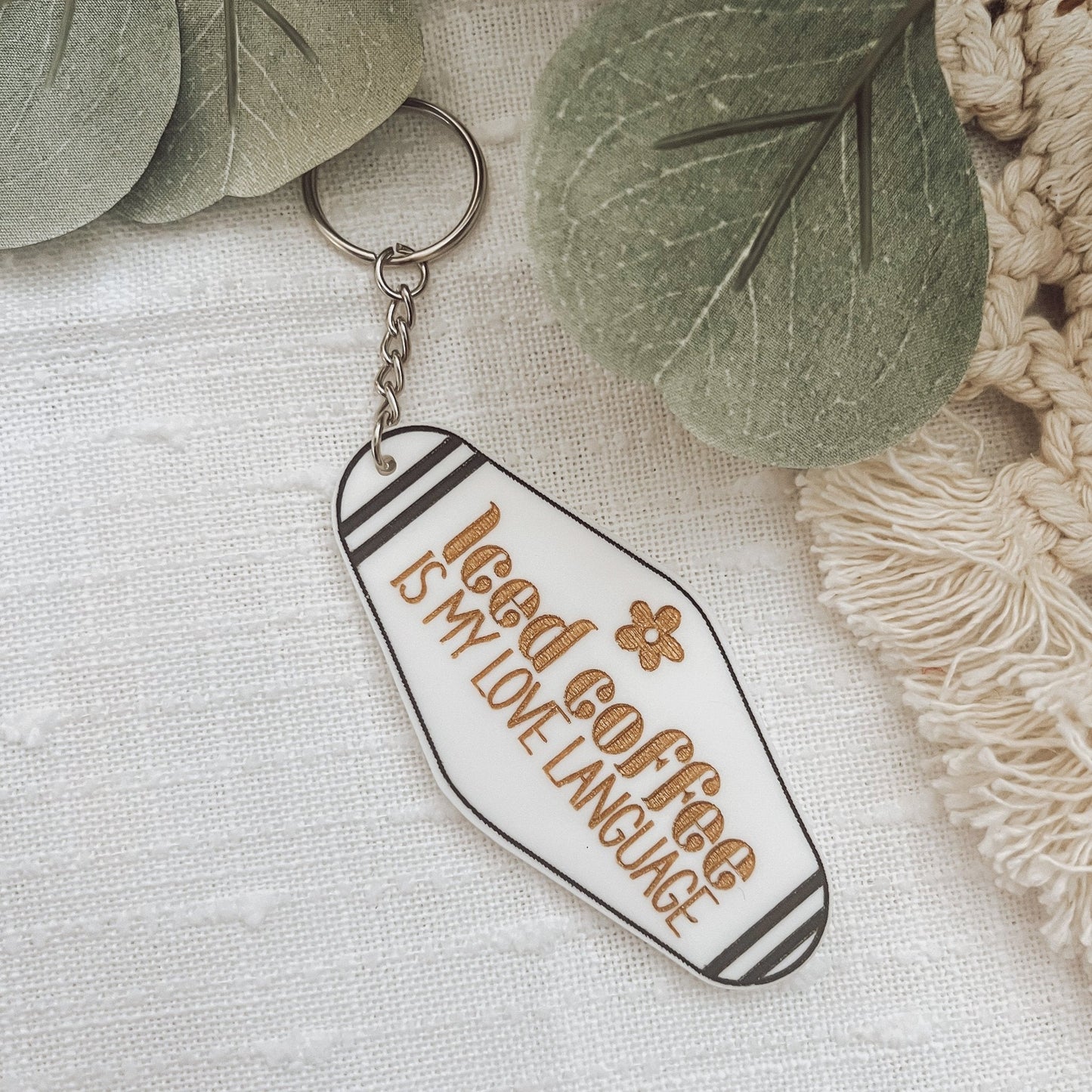 Iced Coffee Vintage Hotel Keychain - Emma K Designs
