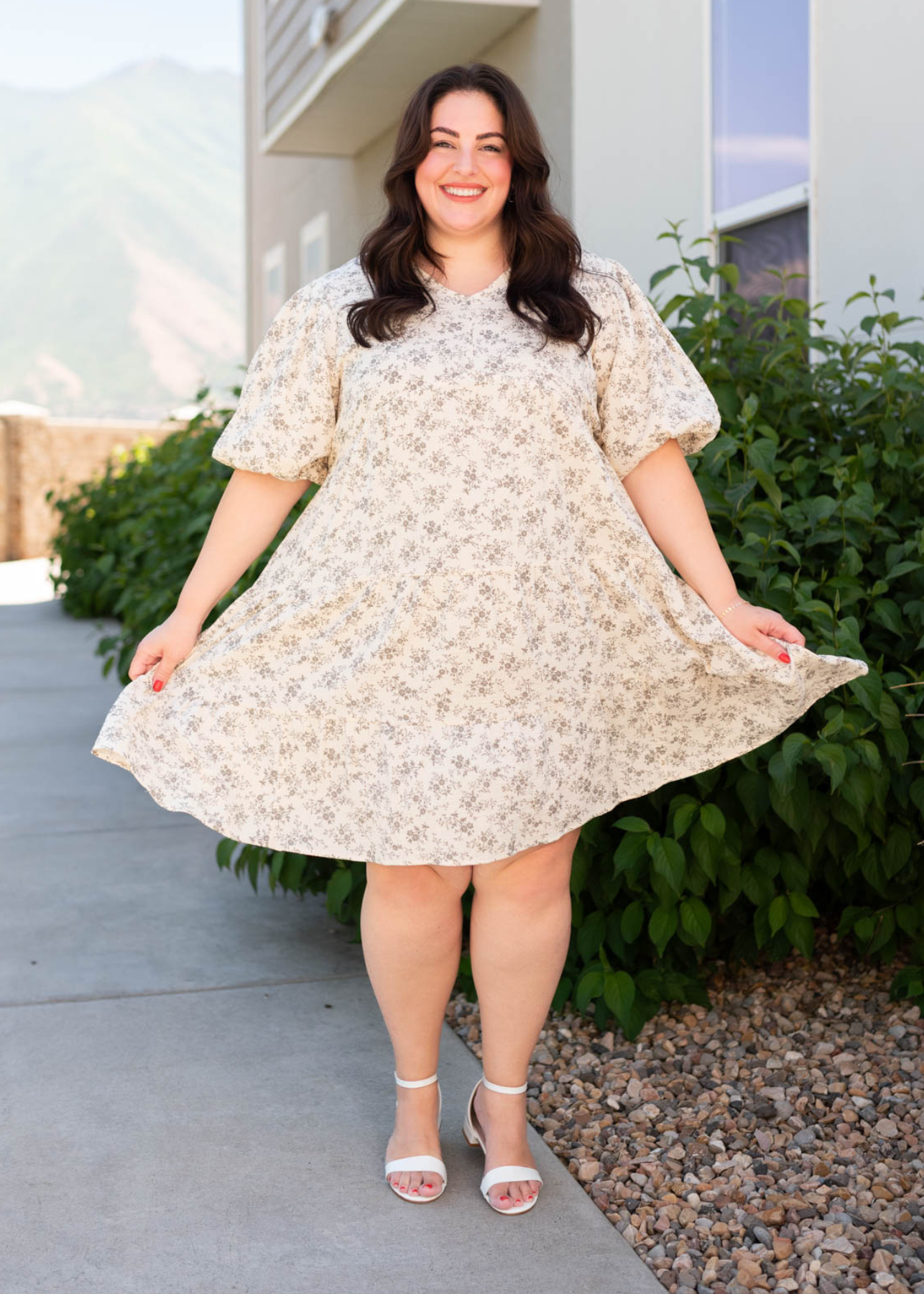 Remie Natural Floral Dress