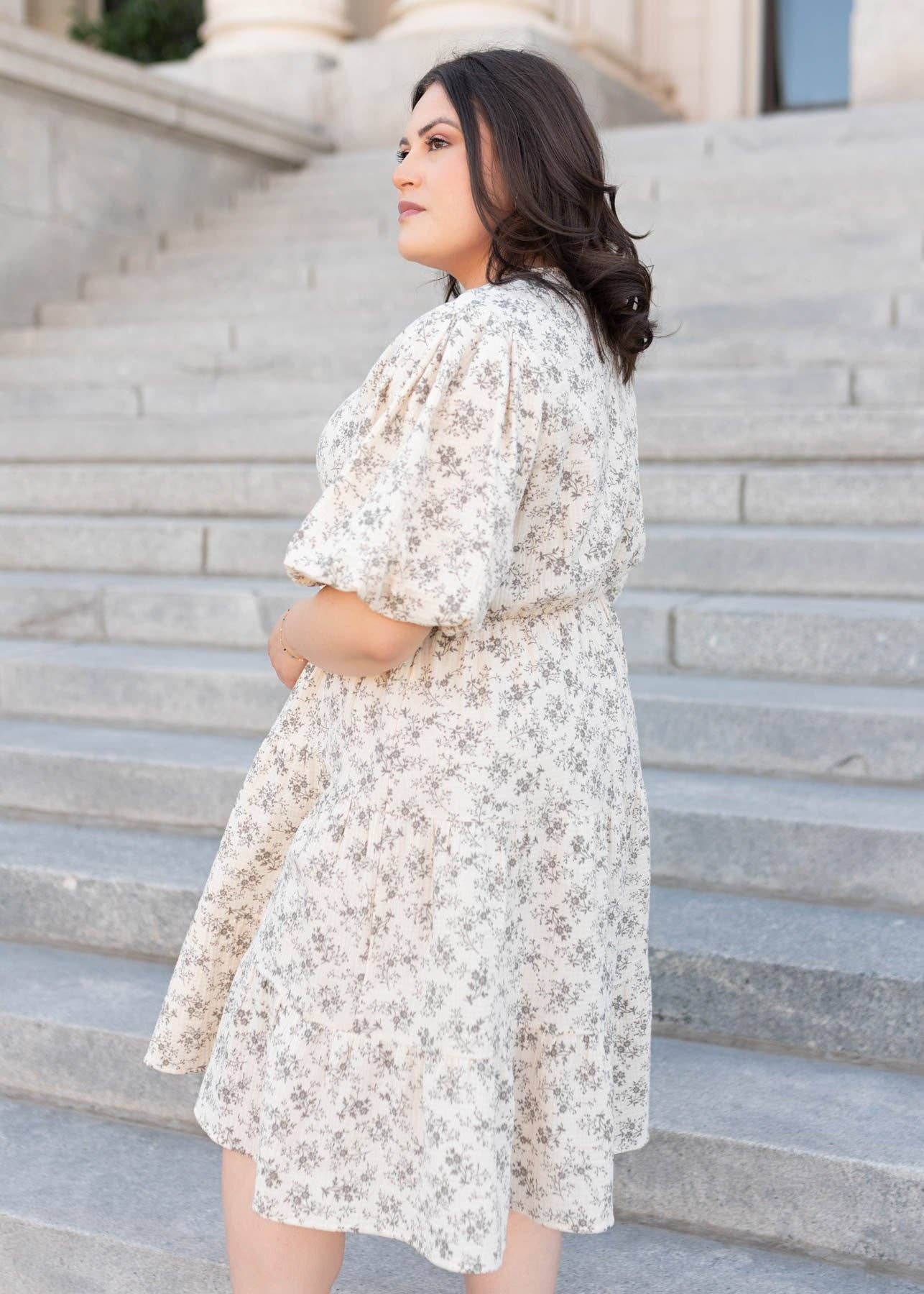Remie Natural Floral Dress