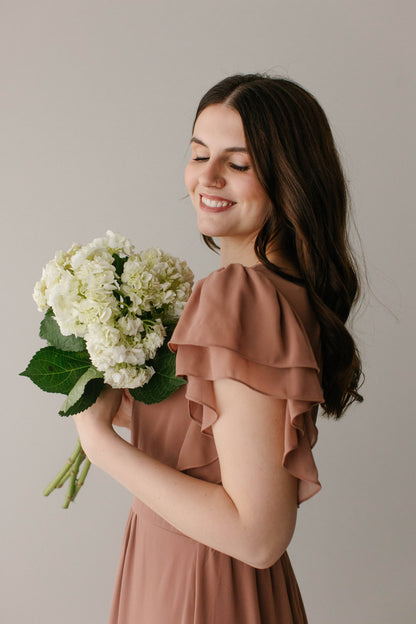 Valencia Flutter Sleeve Chiffon Maxi Dress