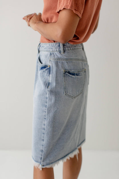 The Hadley Denim Midi Skirt