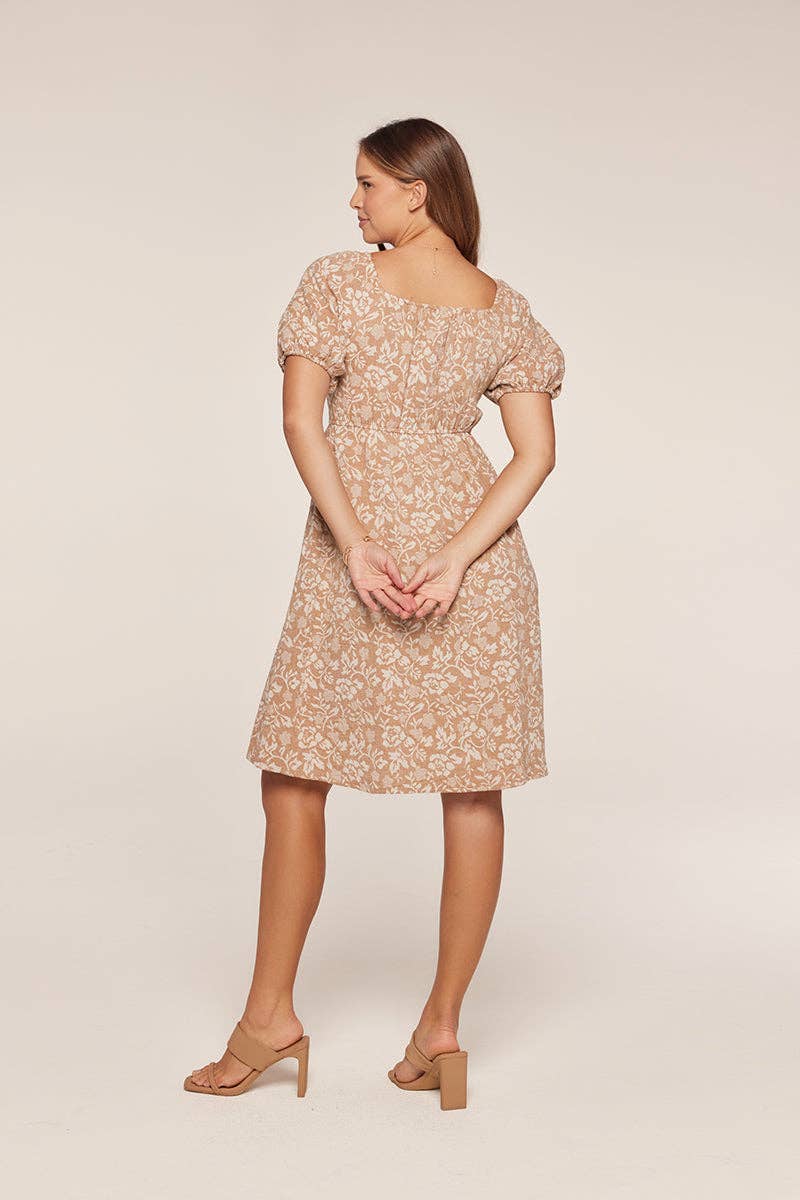 Jacquard Square Neck Dress
