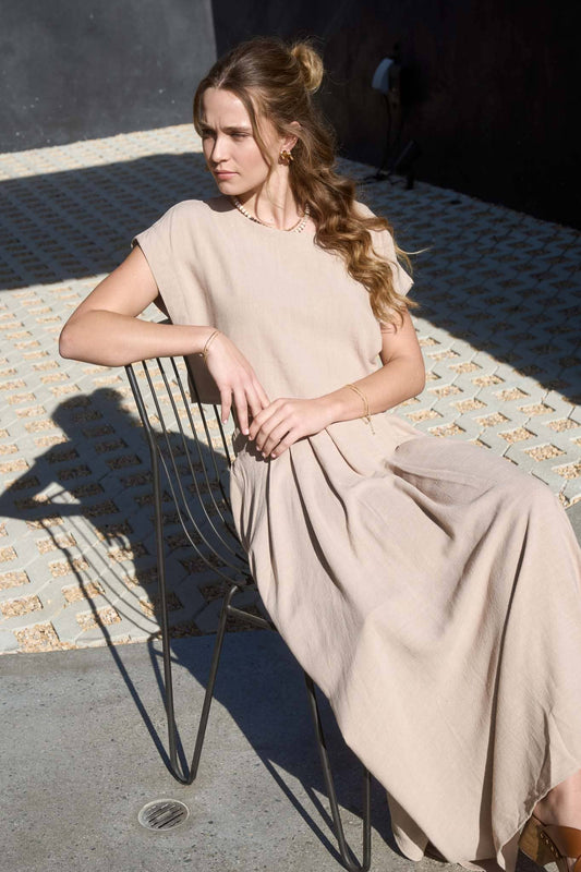 Sienna Sands Cropped Linen Top