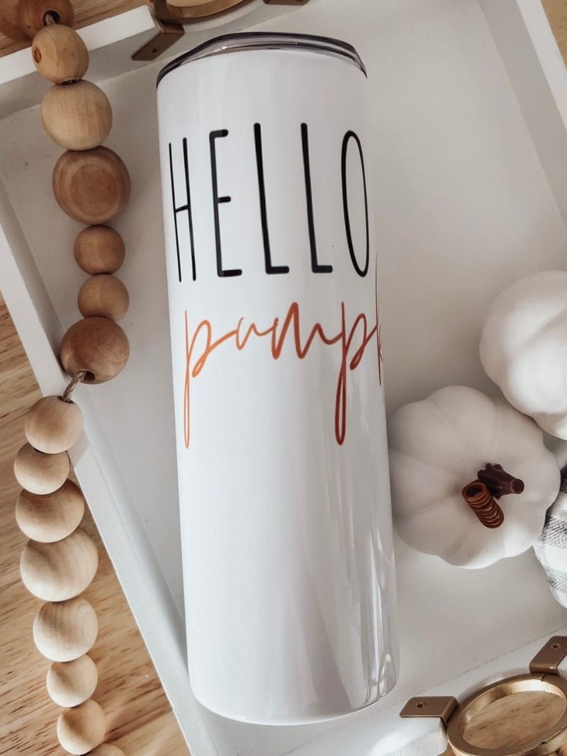 Hello Pumpkin 20oz Skinny Tumbler