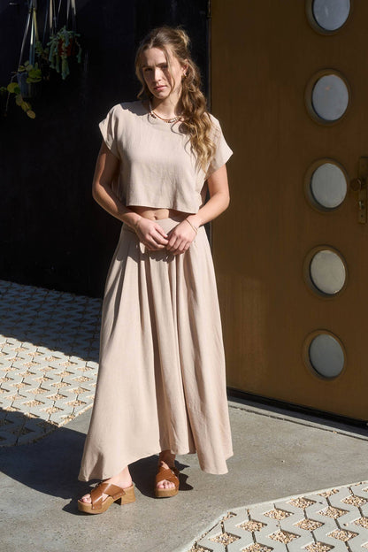 Sienna Sands Cropped Linen Top