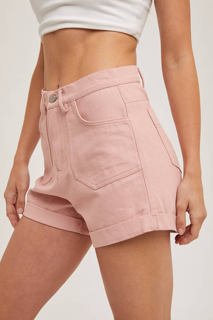 High Rise Denim Mom Shorts