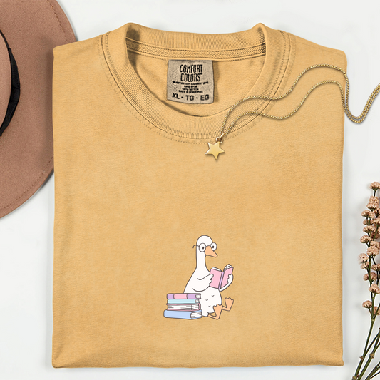 Bookish Goose Comfort Colors T-Shirt Mustard Yellow