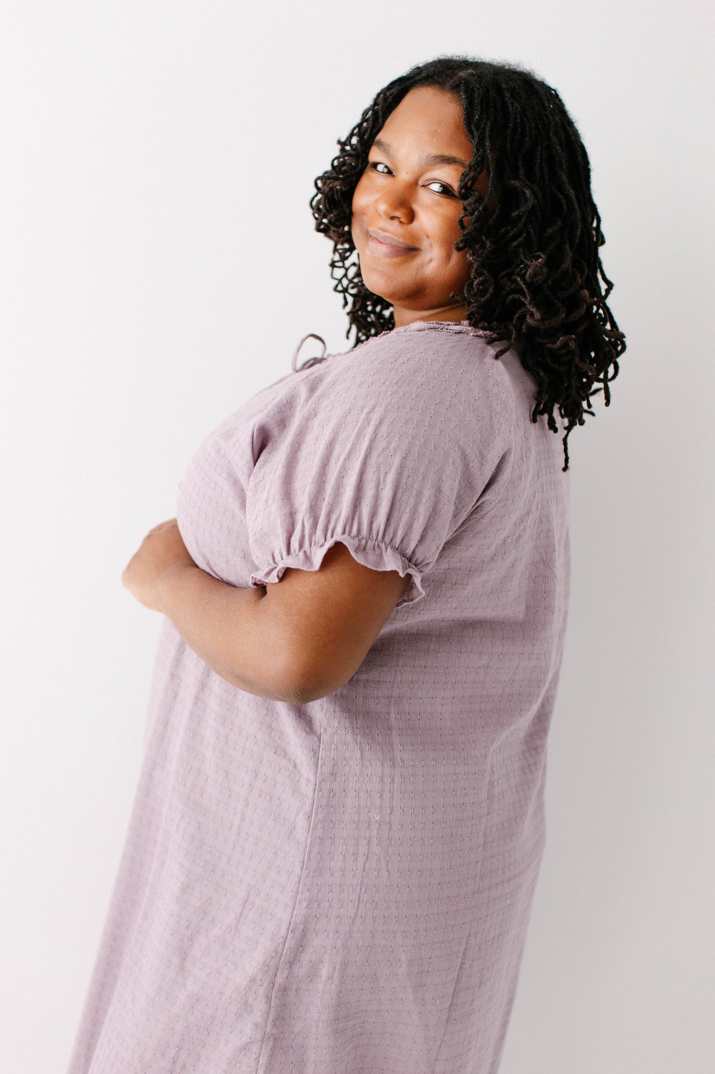 Jenna Lace Trim Peasant Dress