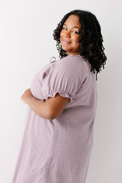 Jenna Lace Trim Peasant Dress