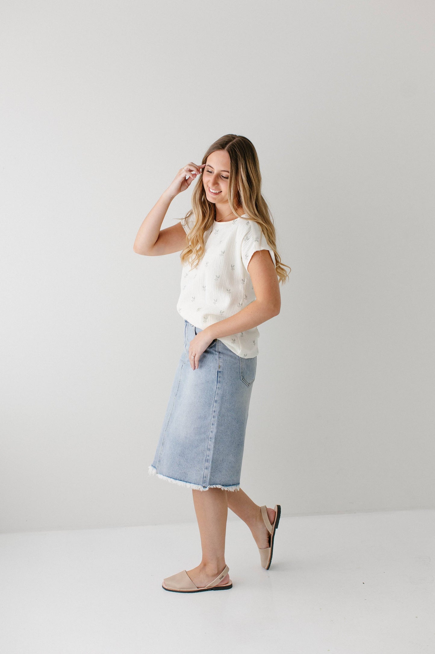 The Hadley Denim Midi Skirt