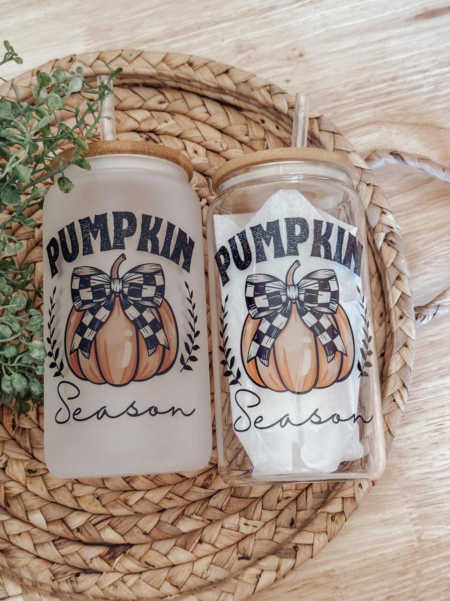 Pumpkin Season 16oz Glass Can Cup