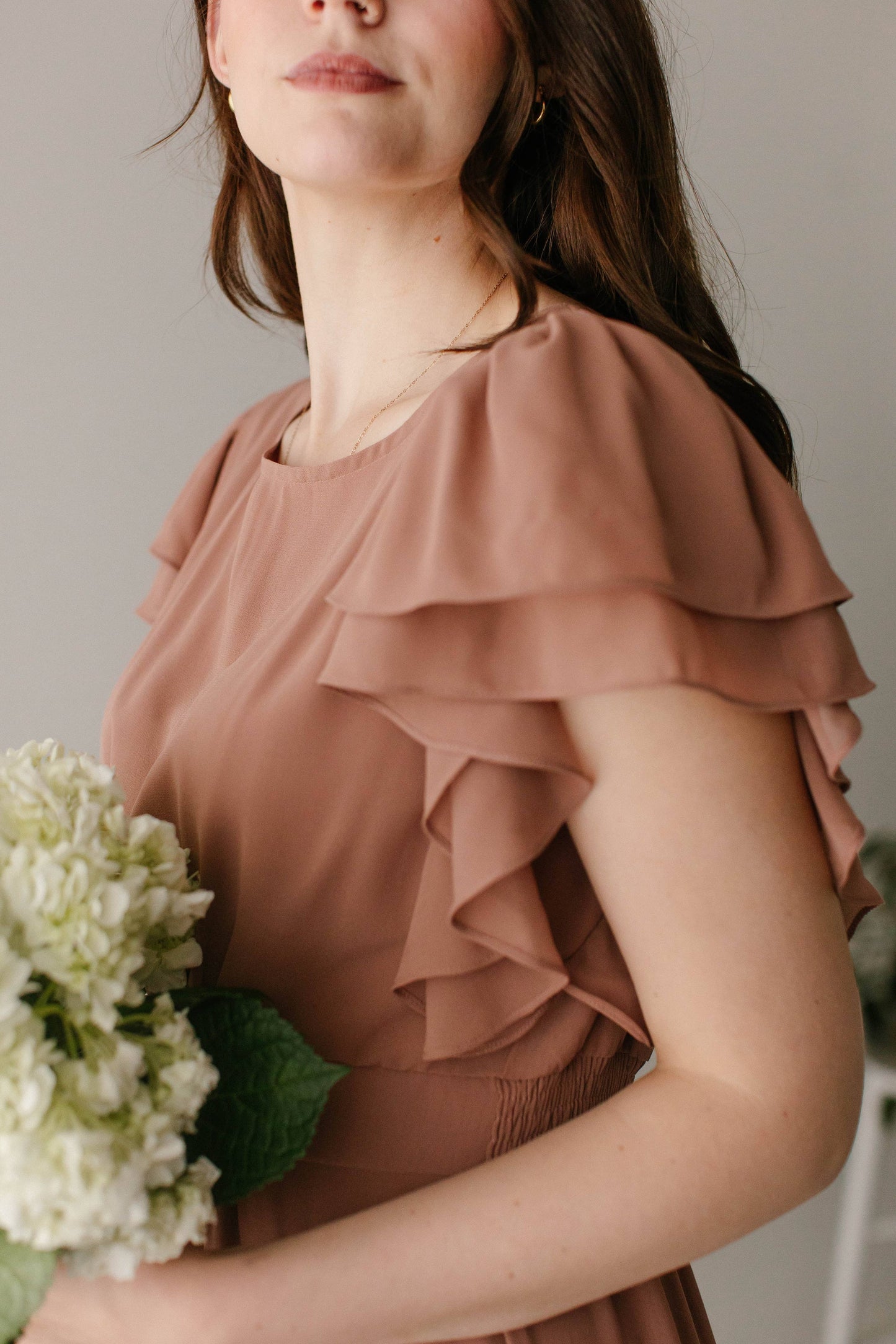 Valencia Flutter Sleeve Chiffon Maxi Dress