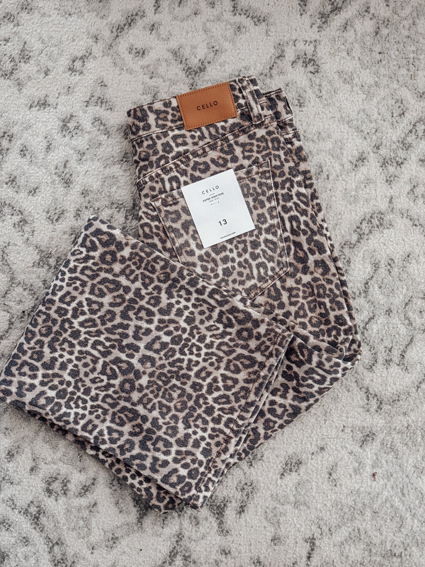 RESTOCKED Leopard Super High Rise Dad Jean