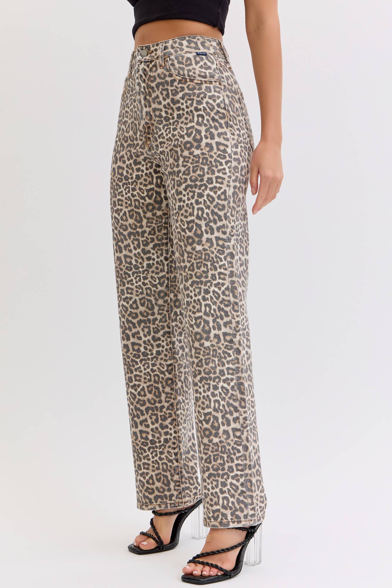 RESTOCKED Leopard Super High Rise Dad Jean