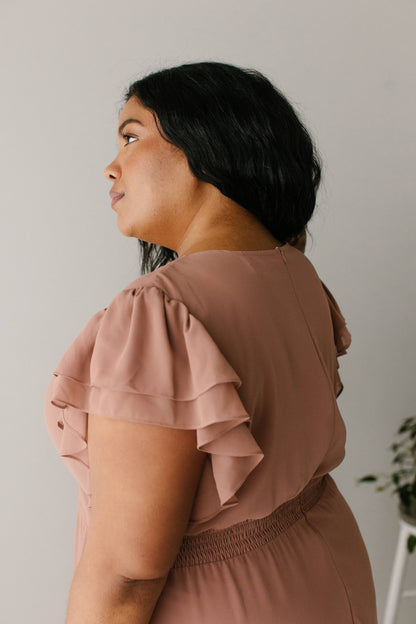 Valencia Flutter Sleeve Chiffon Maxi Dress