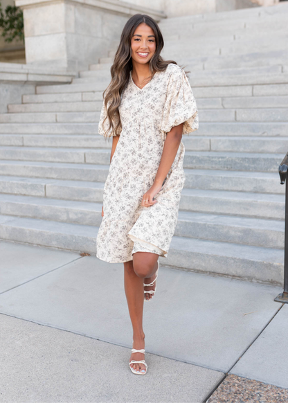 Remie Natural Floral Dress