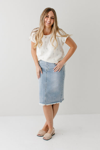 The Hadley Denim Midi Skirt