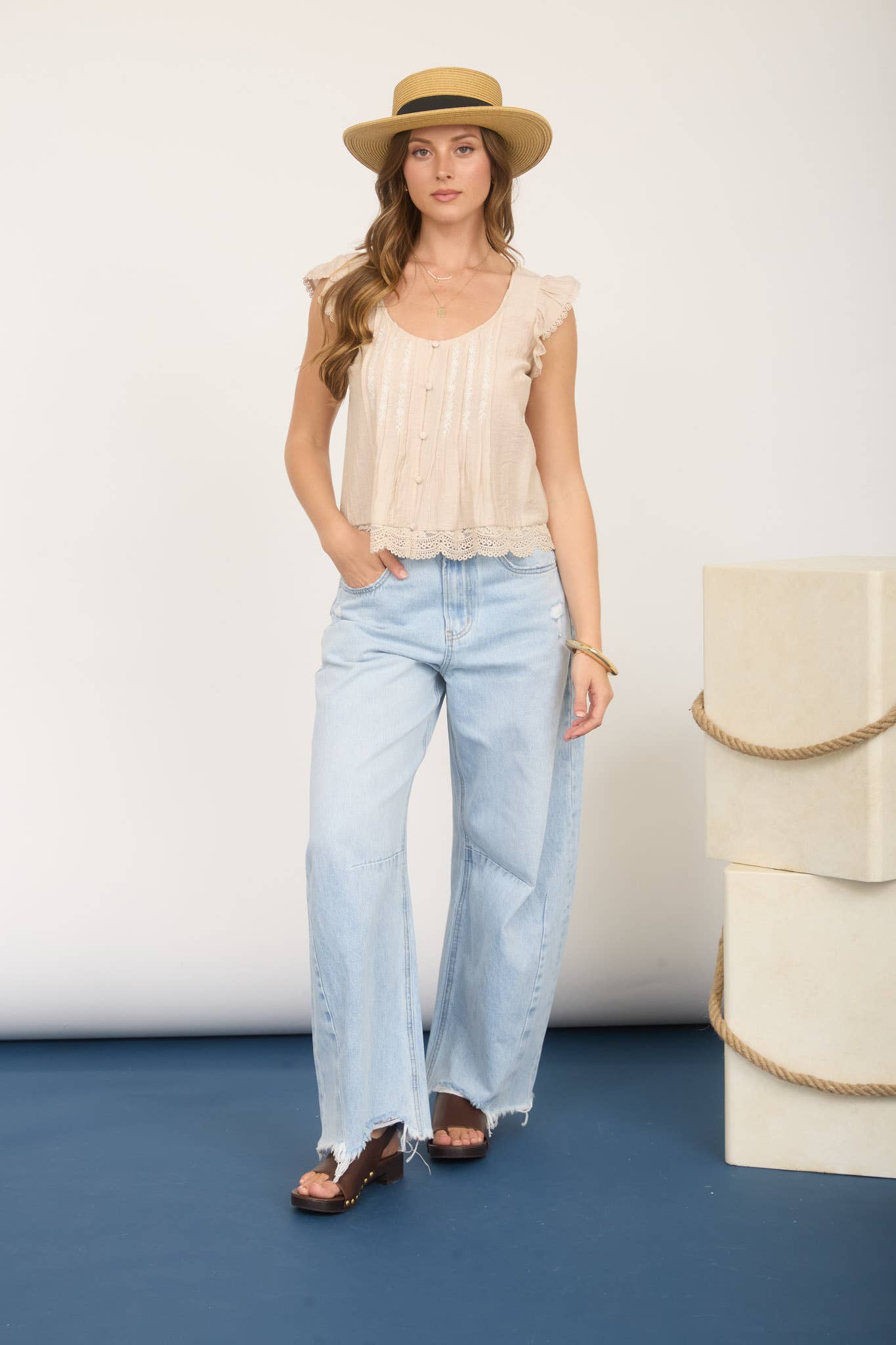 The Sadie Lace Flutter Top