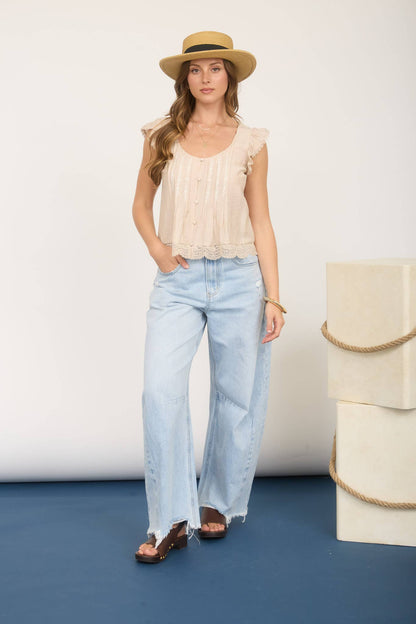 The Sadie Lace Flutter Top