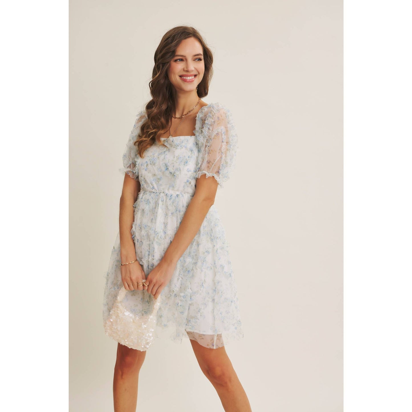 Garden Romance Ruffle Mini Dress