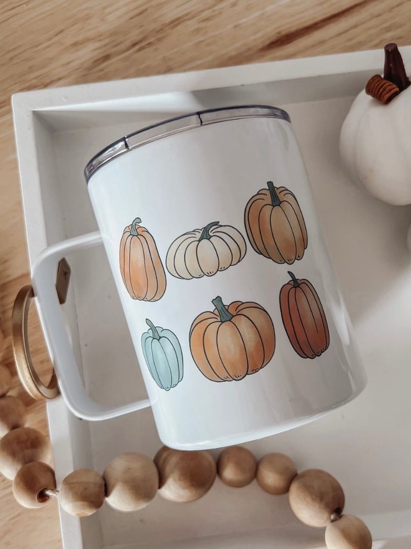 Watercolor Pumpkin 15oz Travel Mug