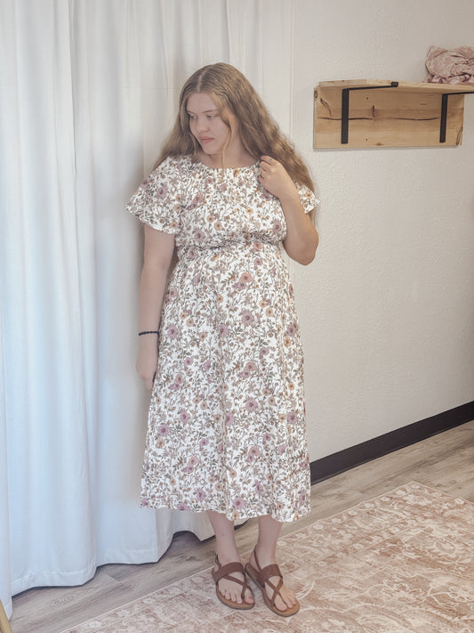 Cynthia Morning Glory Cotton Gauze Dress