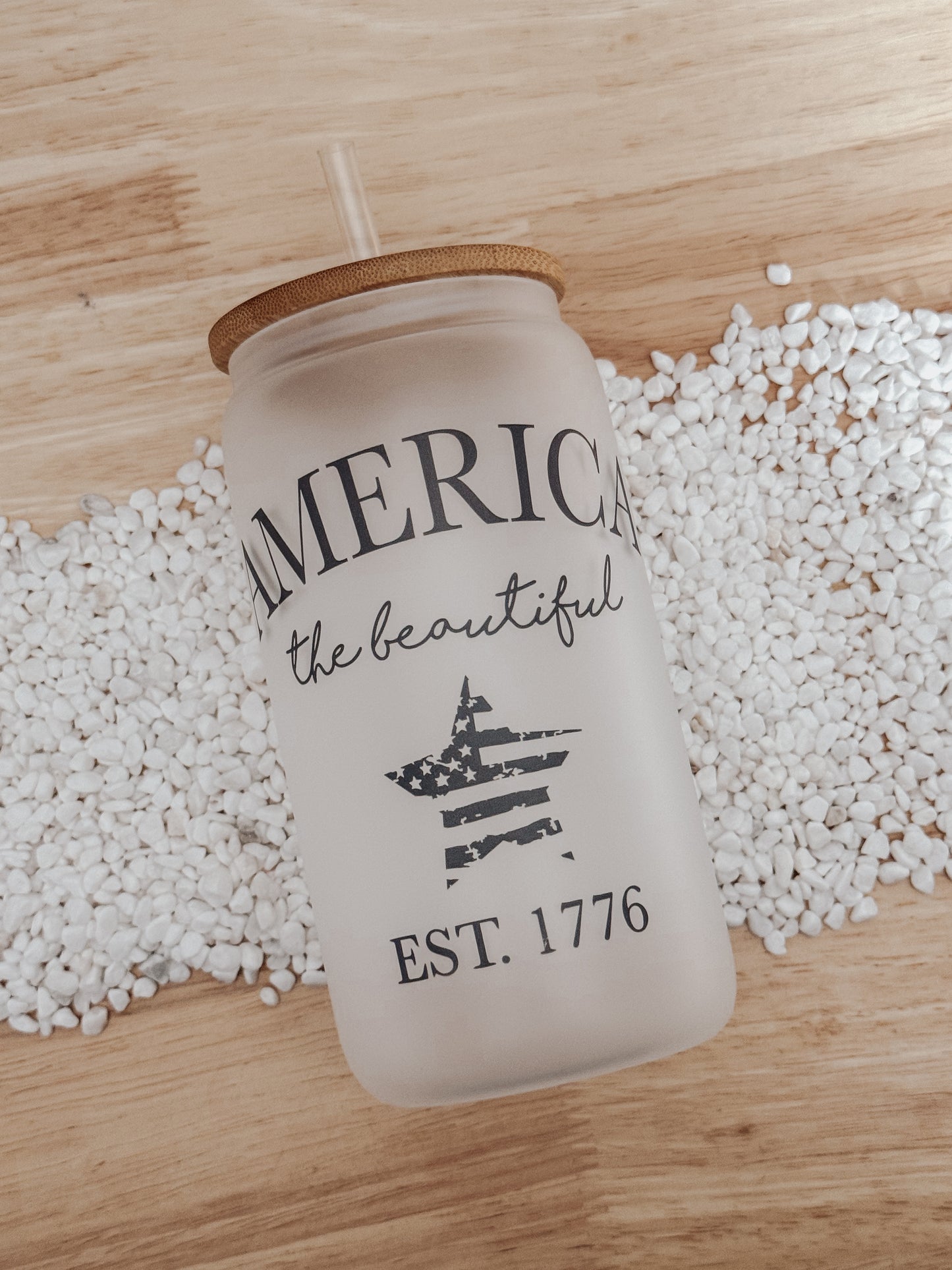 America The Beautiful 16oz Glass Can Cup