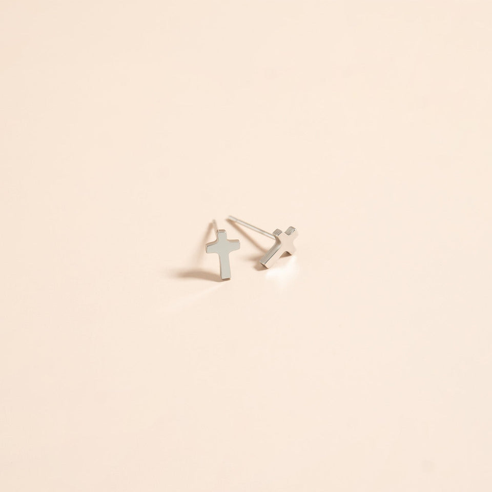 Faith Cross Studs