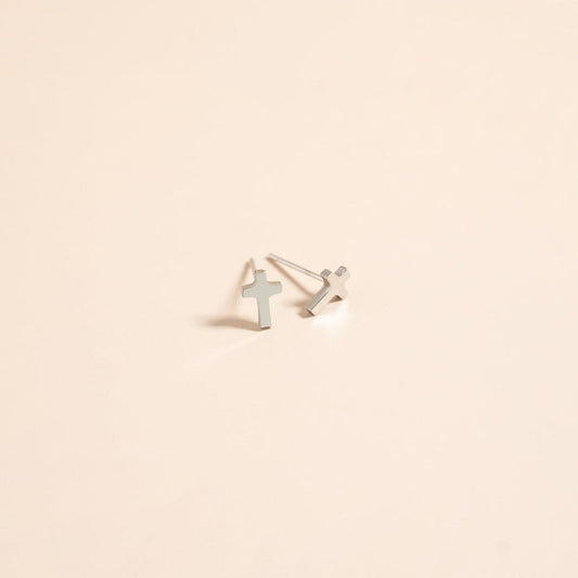 Faith Cross Studs