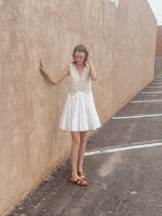 Boho Lace Bodice Mini Dress