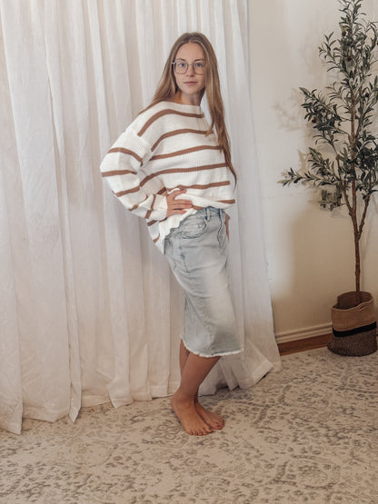 Lily Light Denim Knee Length Skirt