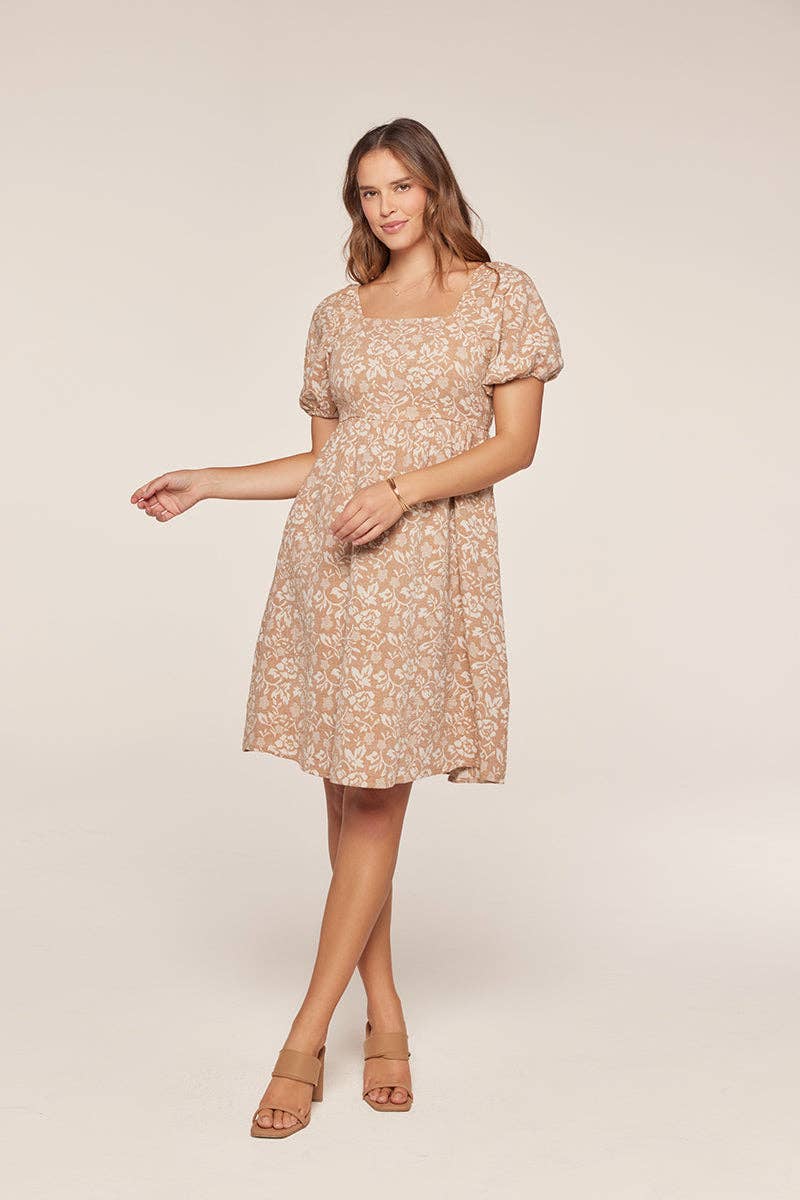 Jacquard Square Neck Dress