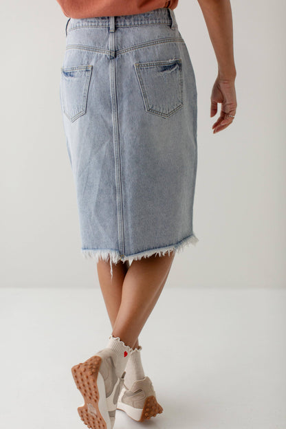 The Hadley Denim Midi Skirt