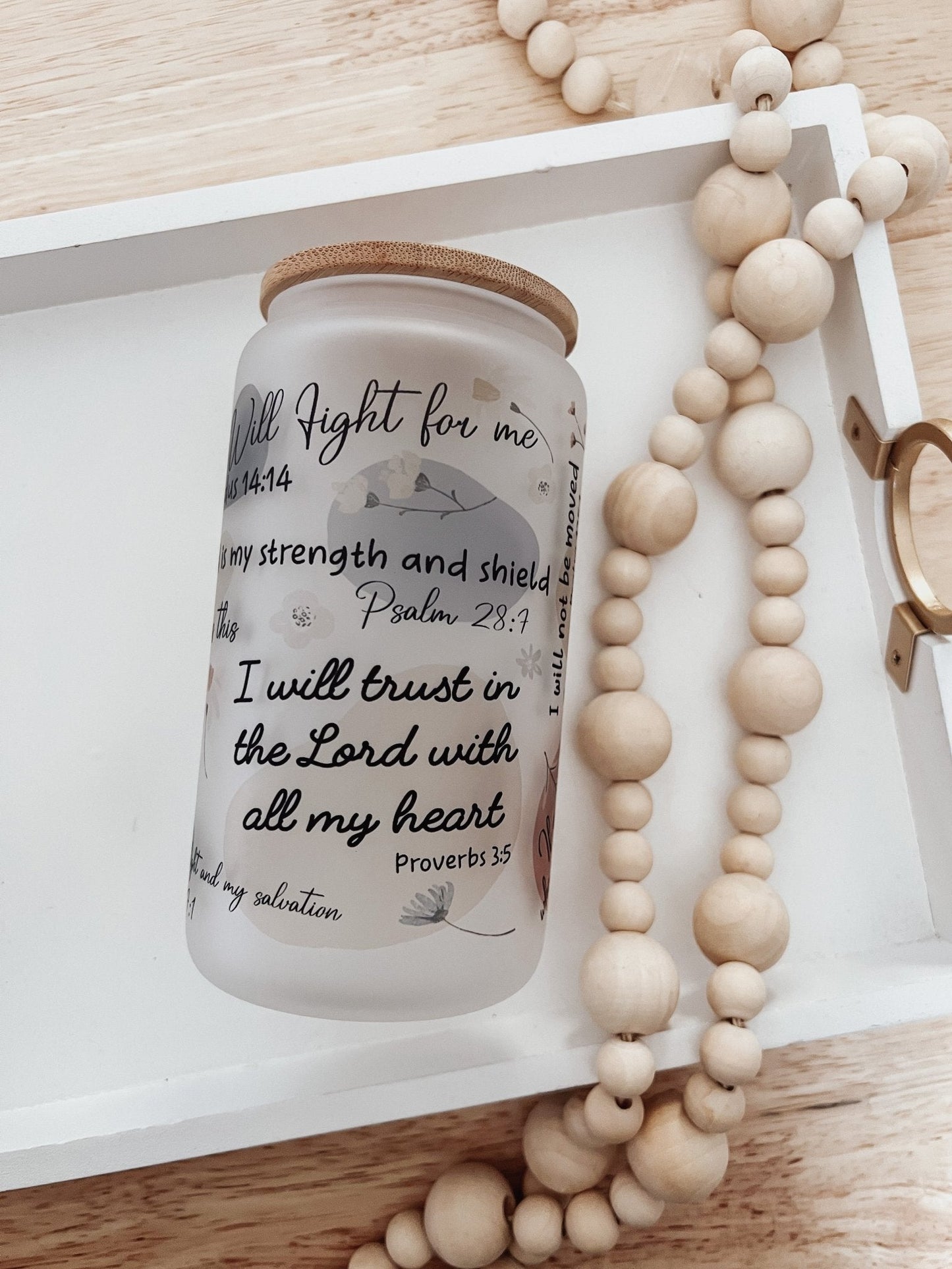 Bible Verses 16oz Glass Can Cup - Emma K Designs