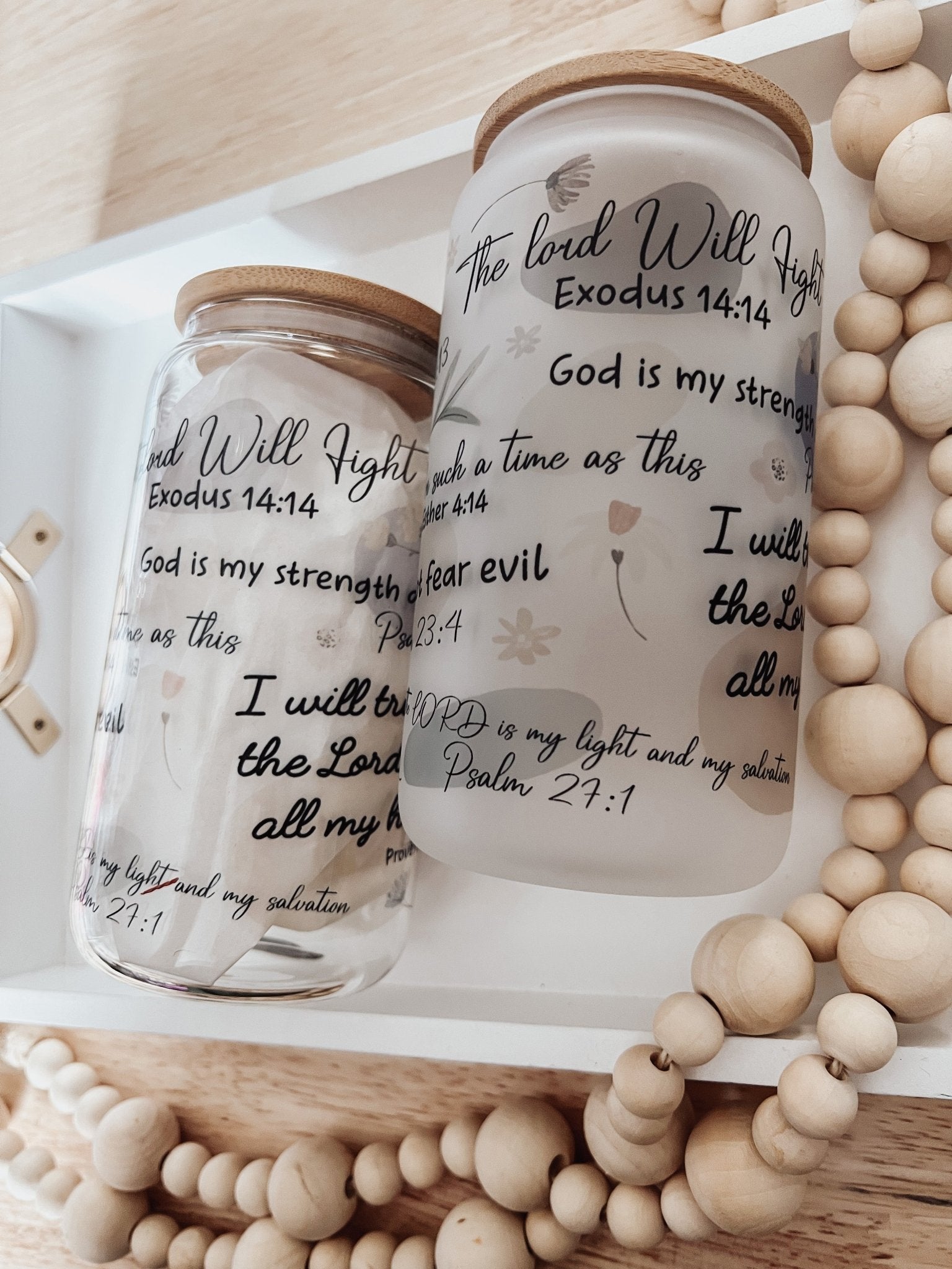 Bible Verses 16oz Glass Can Cup - Emma K Designs