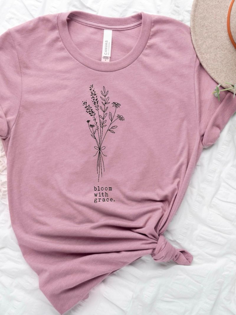 Bloom With Grace Heather Orchid T-Shirt - Emma K Designs