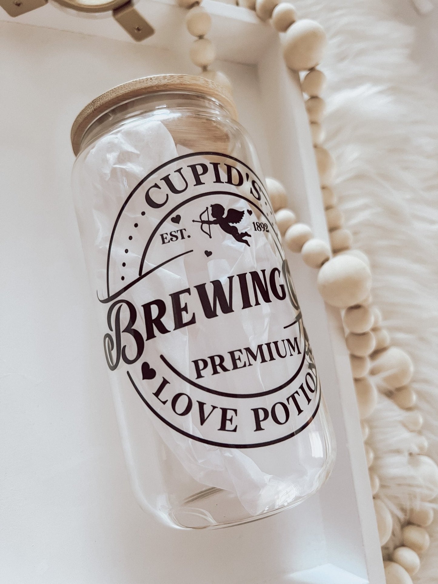 Cupids Brewing Co. 16oz Glass Beer Can Cup - Emma K Designs