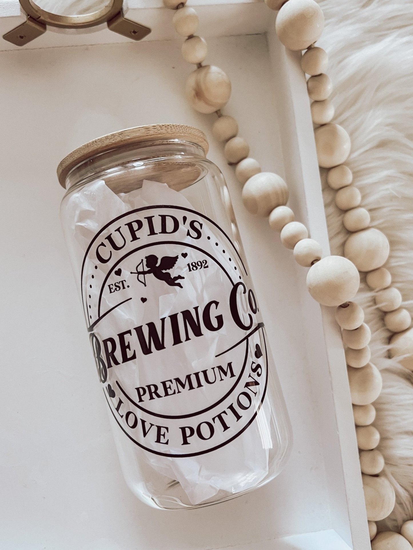 Cupids Brewing Co. 16oz Glass Beer Can Cup - Emma K Designs