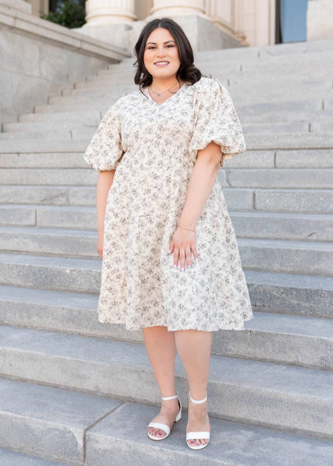 Remie Natural Floral Dress
