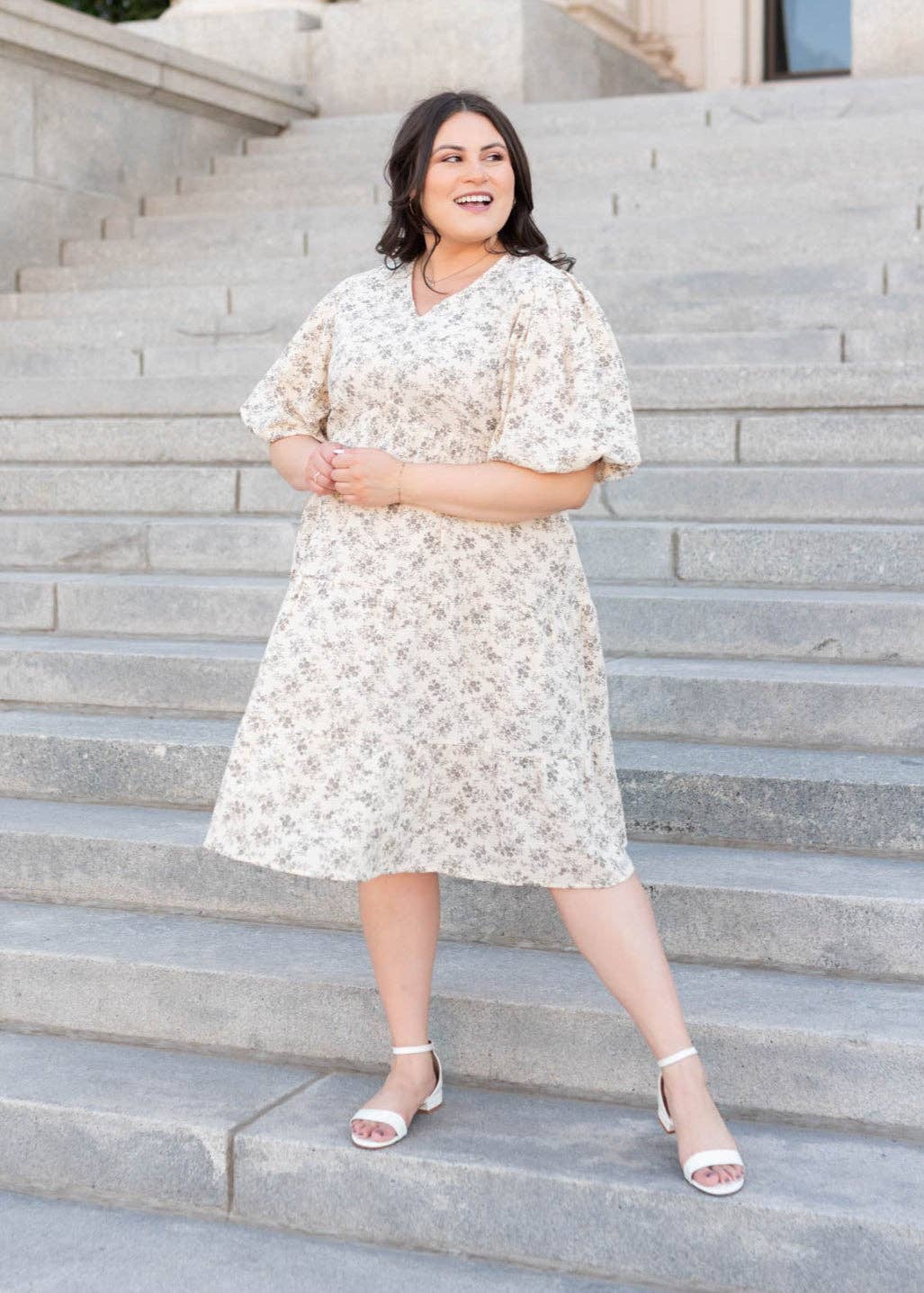 Remie Natural Floral Dress