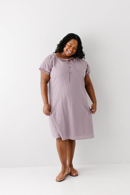 Jenna Lace Trim Peasant Dress