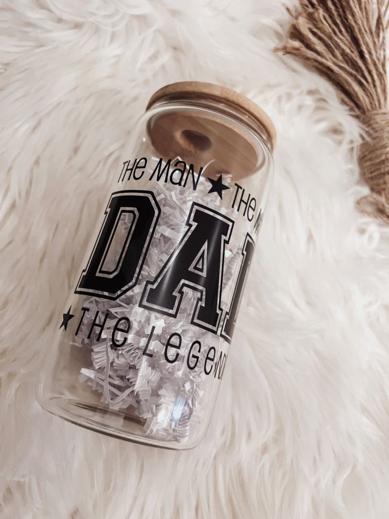 Dad. The Legend 16oz Glass Can Cup - Emma K Designs