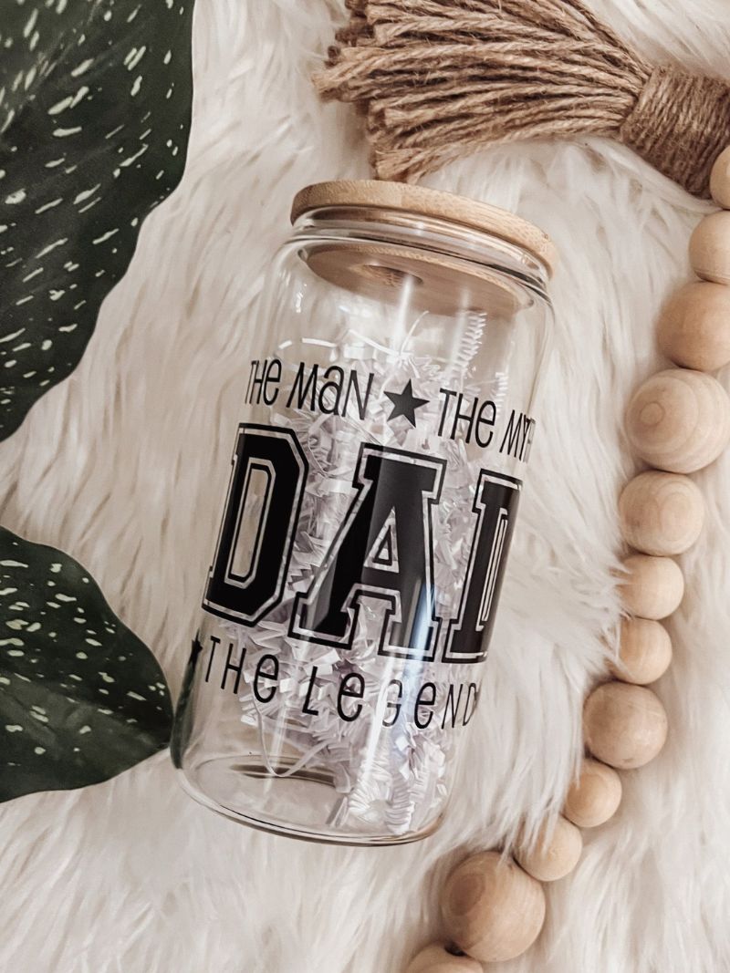 Dad. The Legend 16oz Glass Can Cup - Emma K Designs