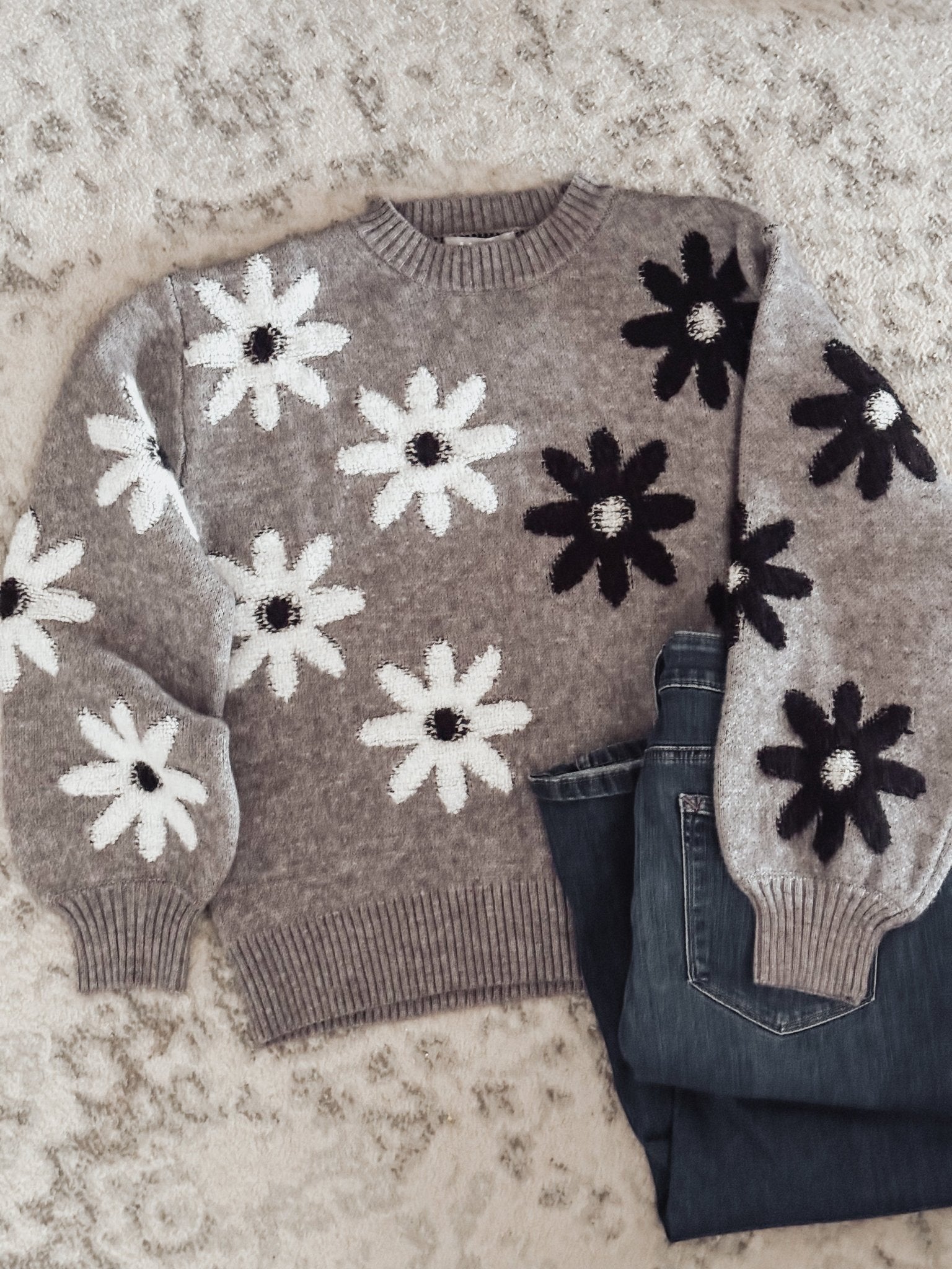 Daisy Crew Neck Sweater - Emma K Designs