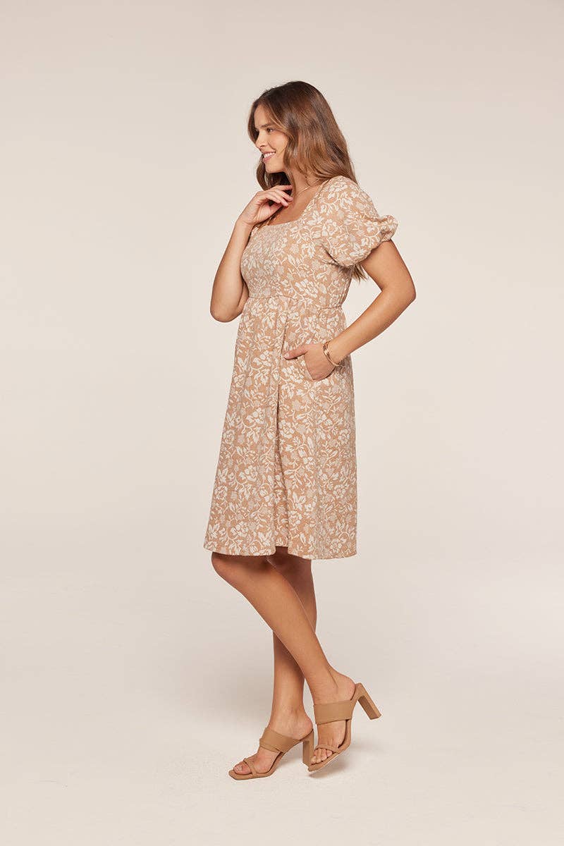 Jacquard Square Neck Dress